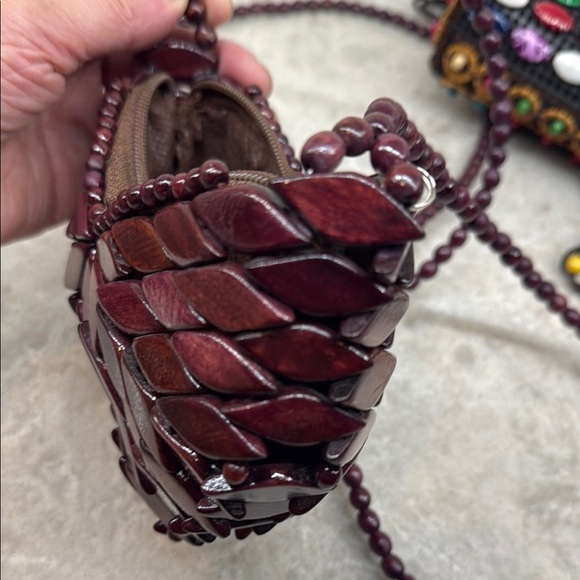 Two Handmade Colorful Beaded Women's Bags - Picture 3 of 13